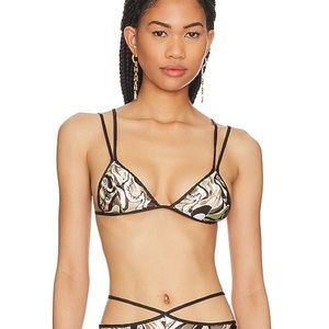 Camila Coelho Trina Bralette in Brown Waves XS